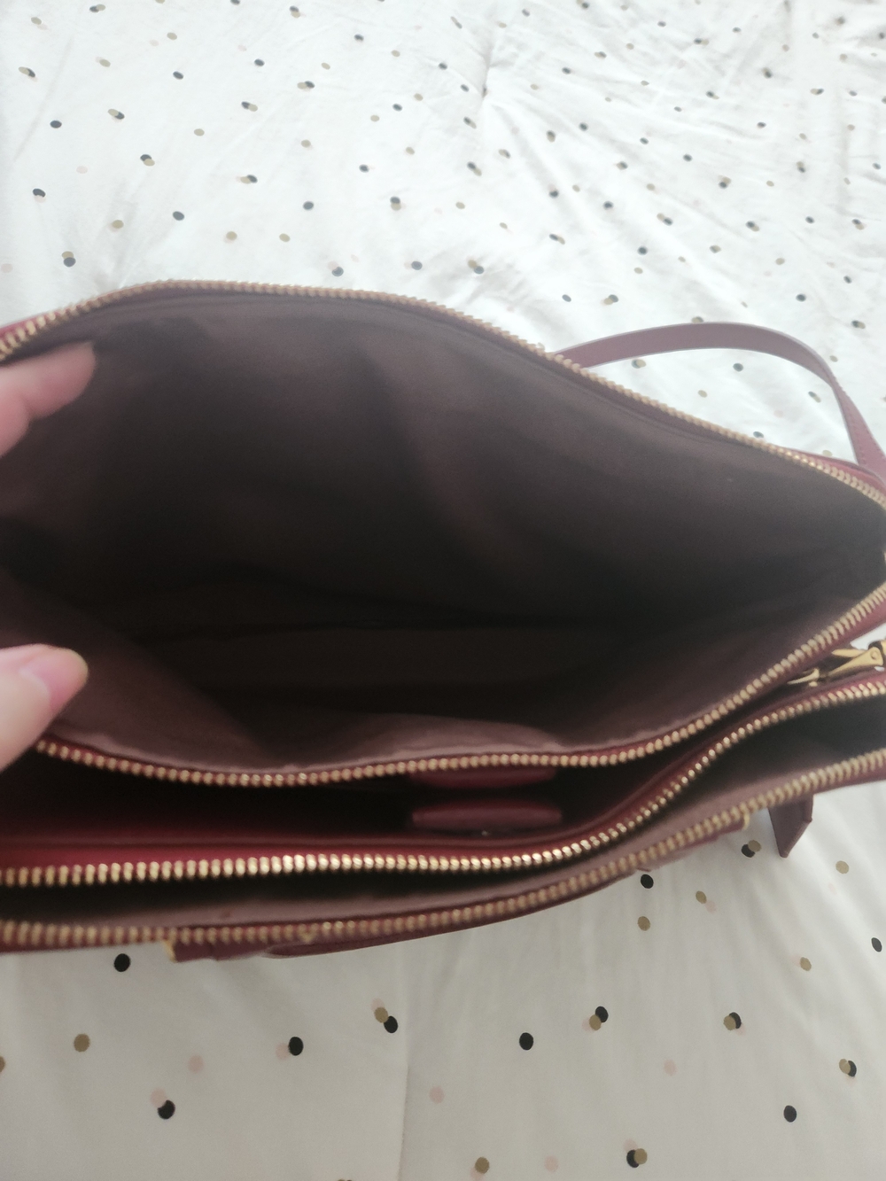 Women's Red Leather Purse - Picture 3 of 5